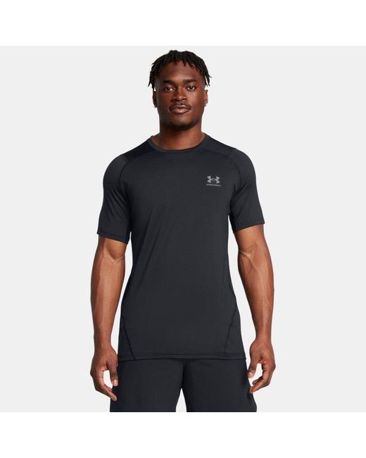 Under Armour Black Heatgear Fitted Graphic Short Sleeve / Castlerock / Castlerock for men