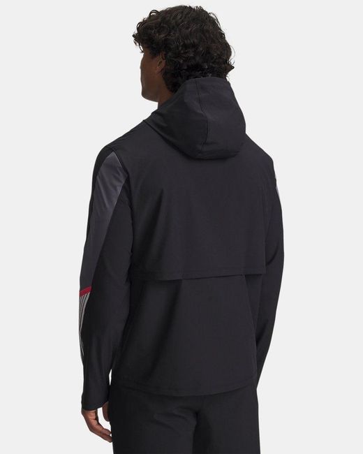 Under Armour Black Velociti Storm Hooded Jacket Castlerock Reflective for men
