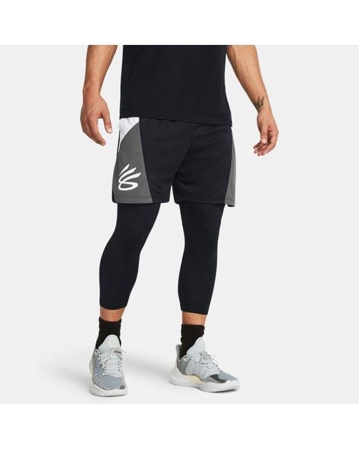 Under Armour Black ' Curry Splash Shorts / Castlerock for men