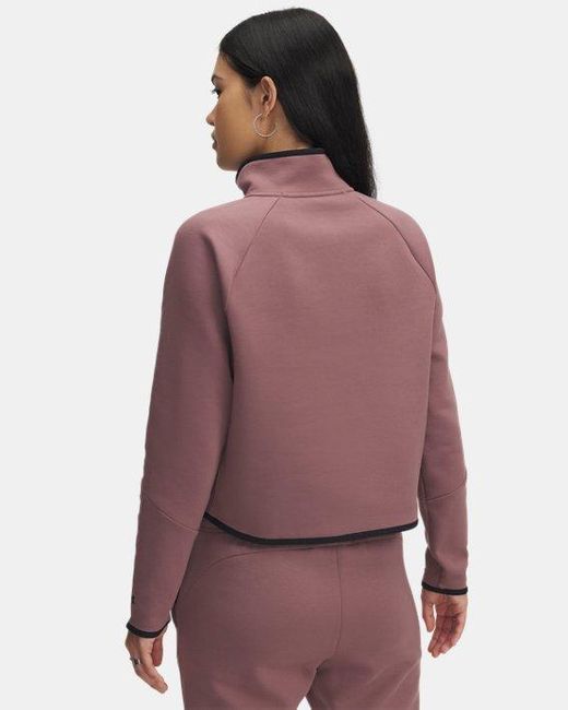 Parte De Arriba Con Media Cremallera Unstoppable Fleece Para Mujer Mist Negro Under Armour de color Brown