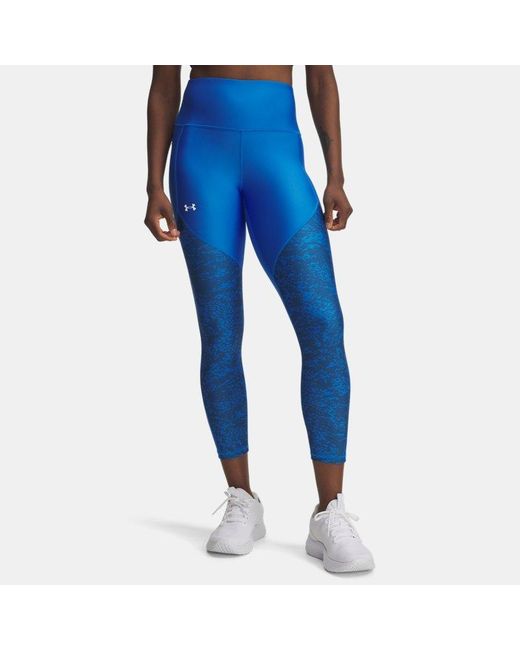 Under Armour Blue Tech Printed Panel Ankle-Leggings Für Damen Atlantis Weiß