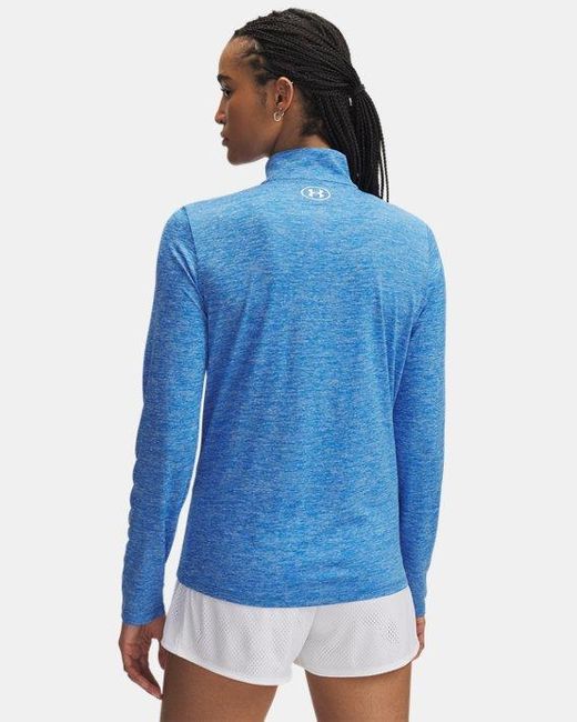 Parte De Arriba Con Media Cremallera Tech Twist Para Mujer Atlantis Blanco Under Armour de color Green