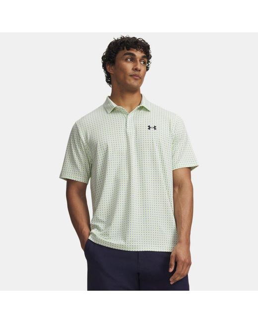 Under Armour Gray Matchplay Printed Polo Citrine Academy for men