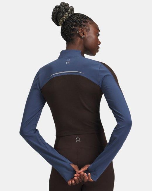 Under Armour Blue Halo Cold Weather Long Sleeve Mock Kona Nu Reflective