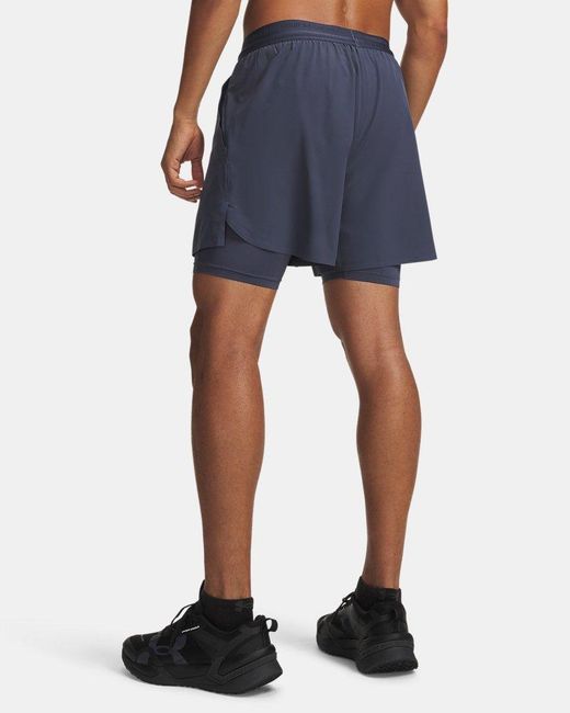 Under Armour Blue Ua Vanish Elite 2-in-1 Shorts for men