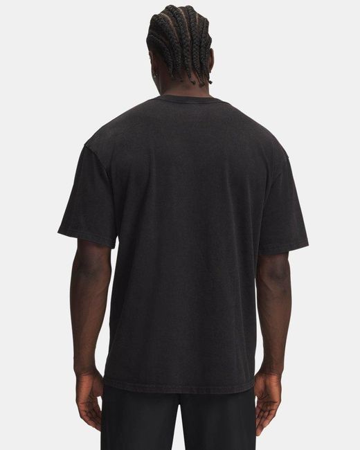Under Armour Black Ua Heavyweight Wash Oversized Short Sleeve for men