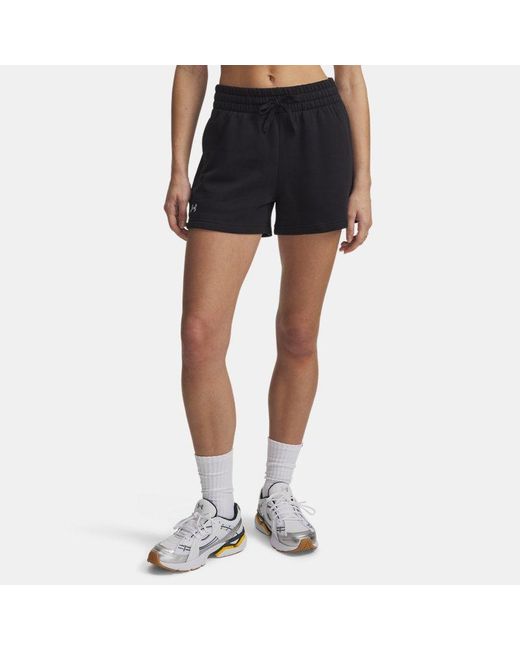 Short En Tissu Molletonné 9 Cm Rival Pour Femme Blanc Under Armour en coloris Blue