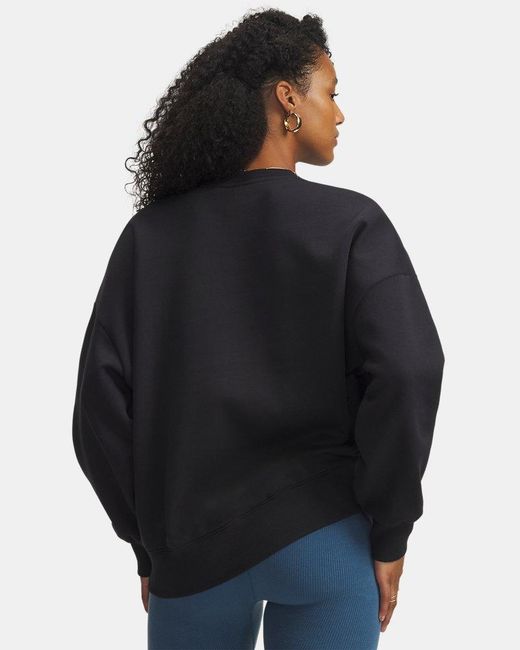Under Armour Black Rival Fleece Varsity Oversized Crew