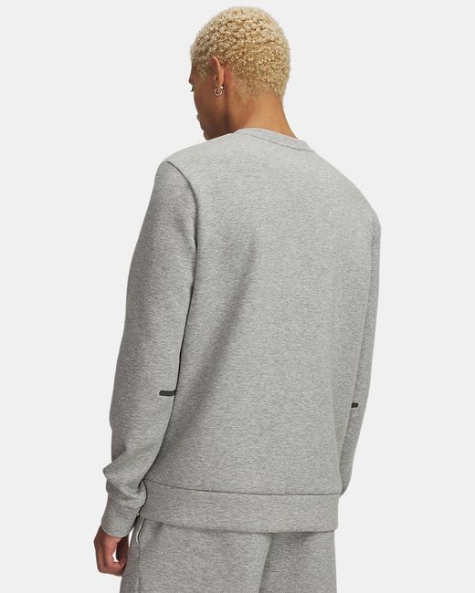 Under Armour Gray Unstoppable Fleece Crew Mod for men