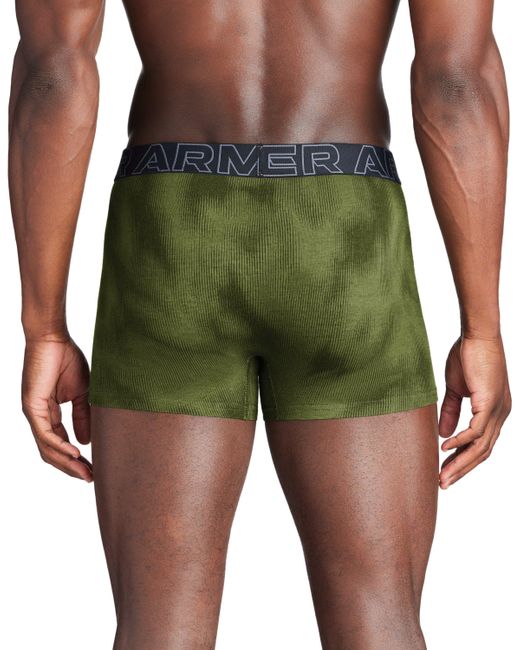 Under Armour Green Performance Cotton 3" 3-pack Printed Boxerjock for men
