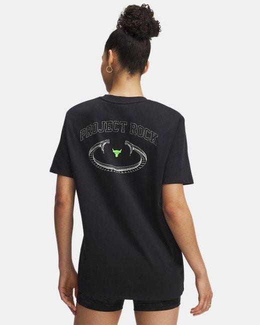 Camiseta Project Rock Campus Para Mujer Blanco Clay Hyper Verde Under Armour de color Black