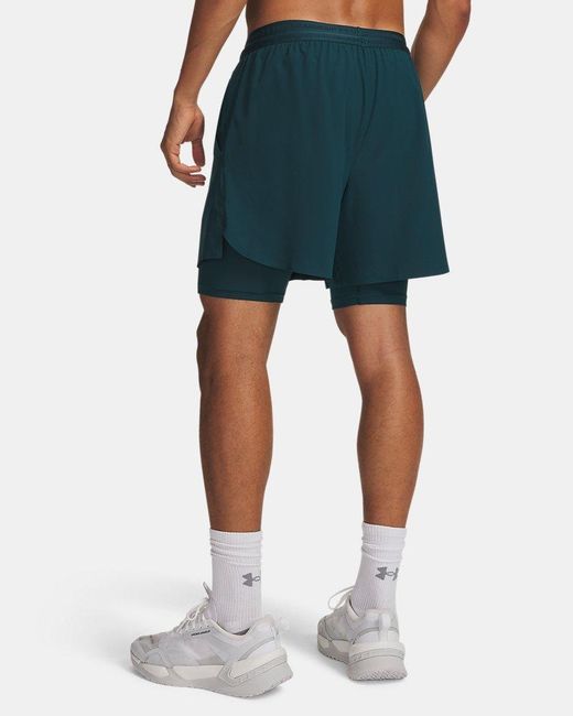 Under Armour Blue Ua Vanish Elite 2-in-1 Shorts for men