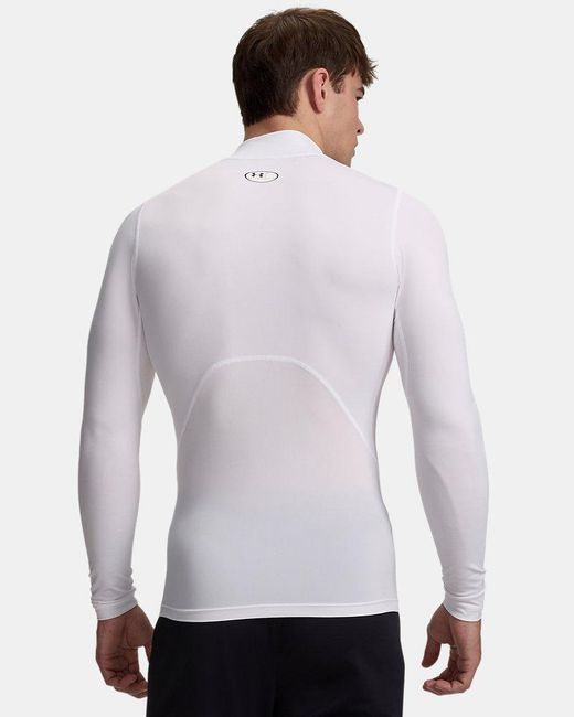 Under Armour White Heatgear Compression Mock Long Sleeve for men