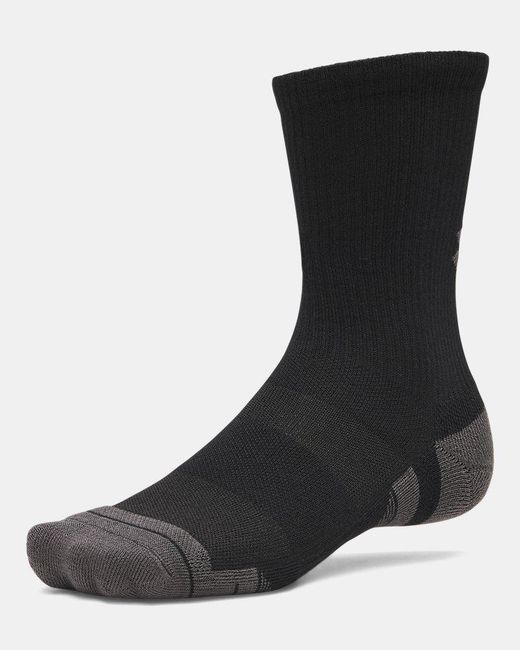 Under Armour Black Performance Tech 3-Pack Crew Socks Ultimate Ultimate Jet