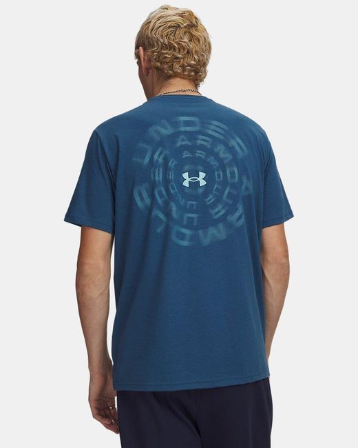 Under Armour Blue Blur Wordmark Short Sleeve Wham Haze for men