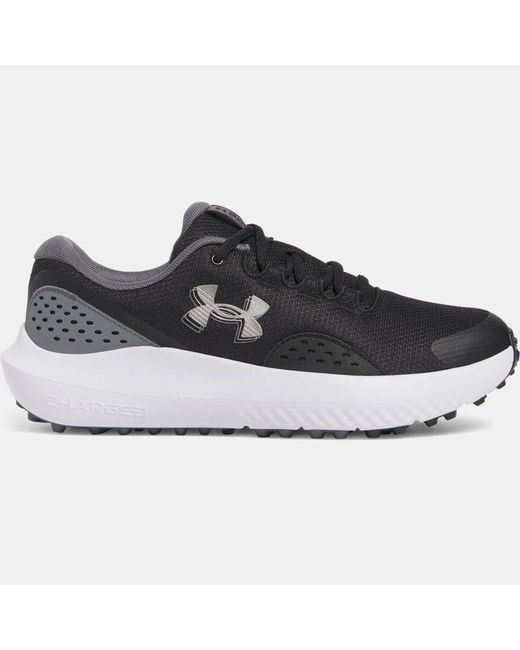 Under Armour Black Surge Golf Shoes Castlerock Metallic Gun Metal for men