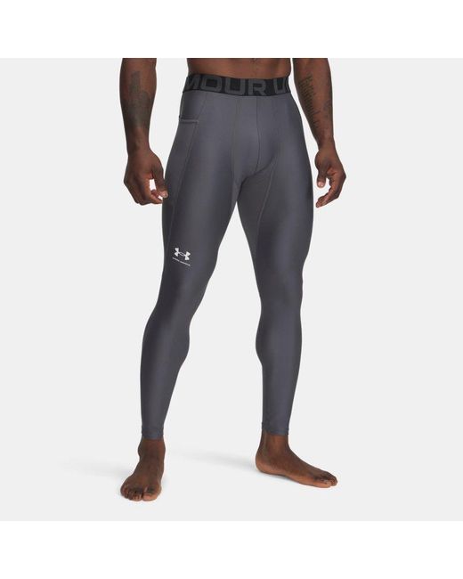 Under Armour Gray Heatgear Leggings Castlerock for men