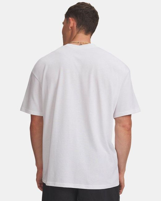 Under Armour White Heavyweight Wordmark Short Sleeve Haze for men