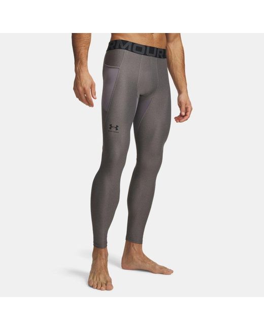 Under Armour Gray Heatgear Leggings Carbon Heather for men