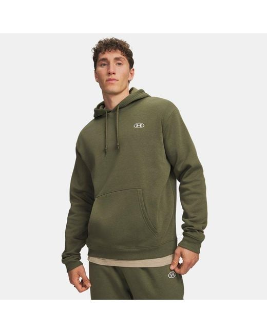 Under Armour Green Ua Rival Fleece Hoodie for men
