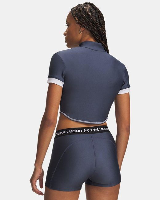 Under Armour Blue Heatgear Short Sleeve Full Zip Downpour