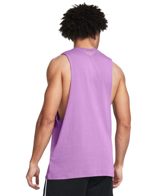 Camiseta sin mangas project rock balance Under Armour de hombre de color Purple