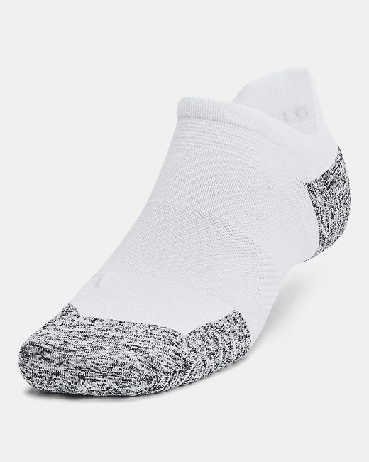 Under Armour White Ua Armourdry® Run Cushion 3-pack No Show Socks