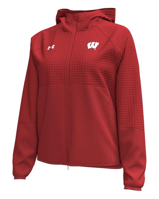 Under Armour Red Ua Unstoppable Fleece Collegiate Full Zip