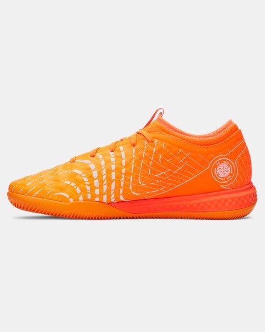Under Armour Orange Magnetico Select 5 Fußballschuhe Für Die Halle, Blaze Squad Weiß