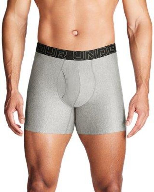 Under Armour Gray Performance Tech Solid Boxer Shorts - 6in for men