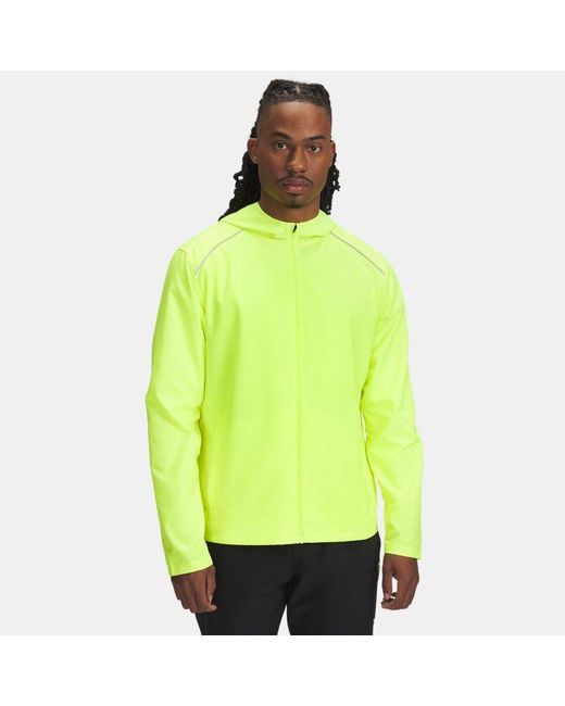 Under Armour Green Launch Hooded Jacket High Vis Reflective for men