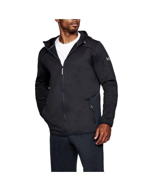 Under Armour Black Men's Coldgear® Reactor Fleece Full Zip Hoodie for men