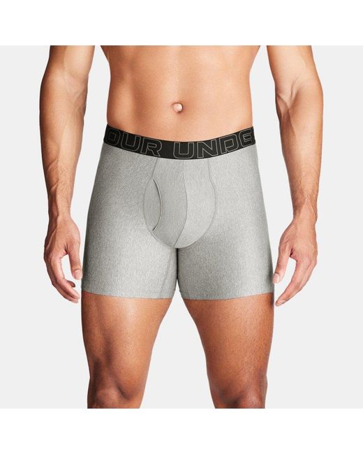 Under Armour Gray Performance Tech Solid Boxer Shorts - 6in for men
