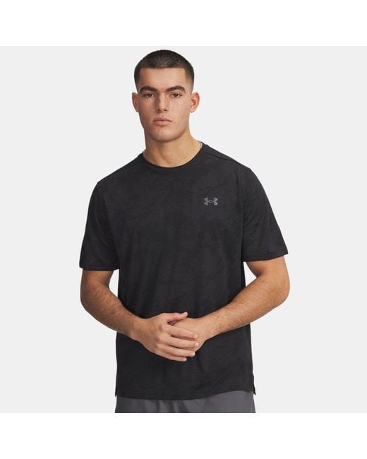 Under Armour Black Tech Vent Jacq Rd Short Sleeve Anthracite Castlerock for men