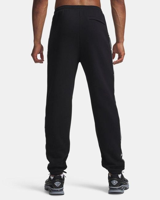 Under Armour Black Ua Icon Fleece Taped joggers for men