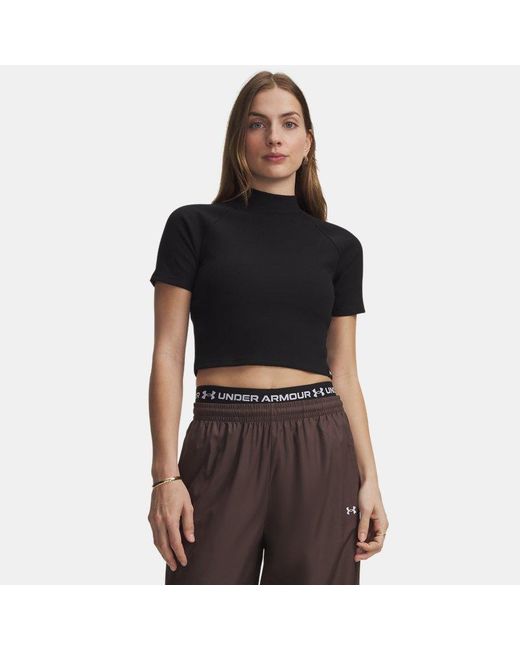 Under Armour Black Ua Rival Rib Mock Short Sleeve