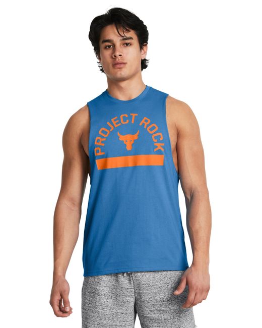 Camiseta estampada sin mangas project rock payoff Under Armour de hombre de color Blue