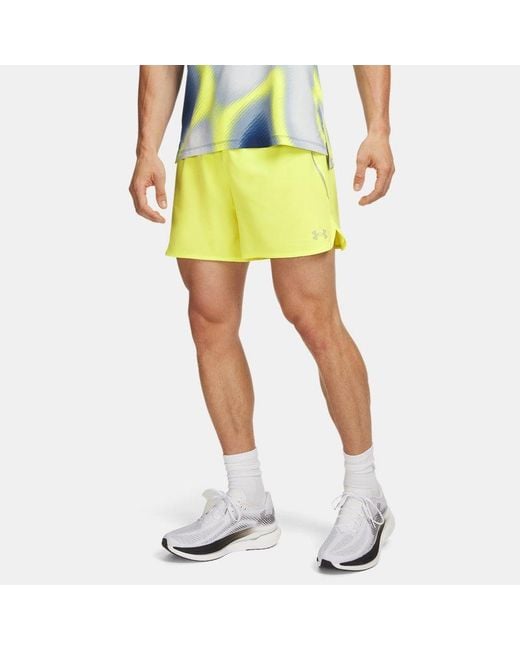 Under Armour Yellow Velociti Pro 5" Shorts Flash Light Reflective for men