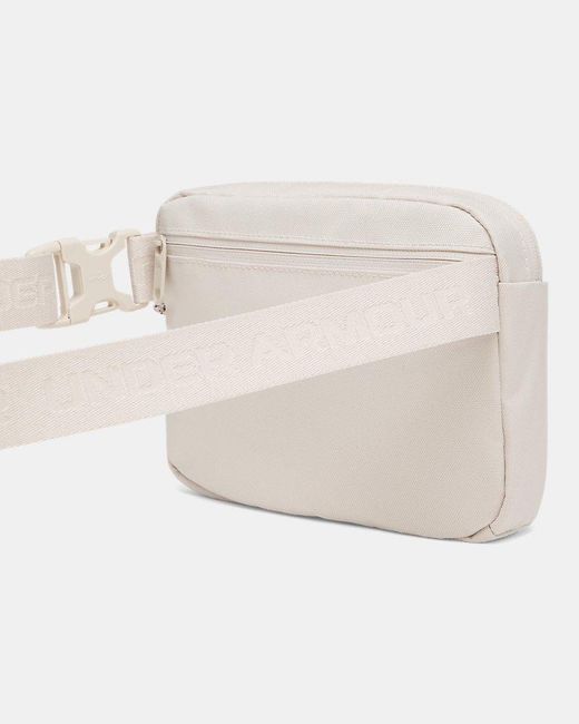 Under Armour White Essential Waist Bag Crossbody Vanilla Vanilla Peppercorn