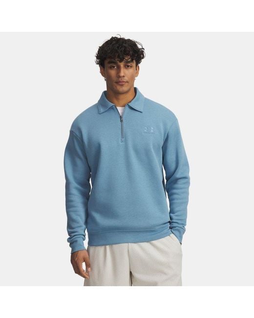 Parte De Arriba Con Cuello Con Cremallera Para Icon Fleece Para Hombre Smoke Smoke Under Armour de hombre de color Blue