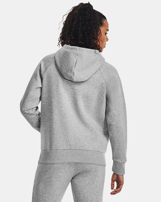 Under Armour Gray Rival Fleece Big Logo Hoodie Mod Light Heather