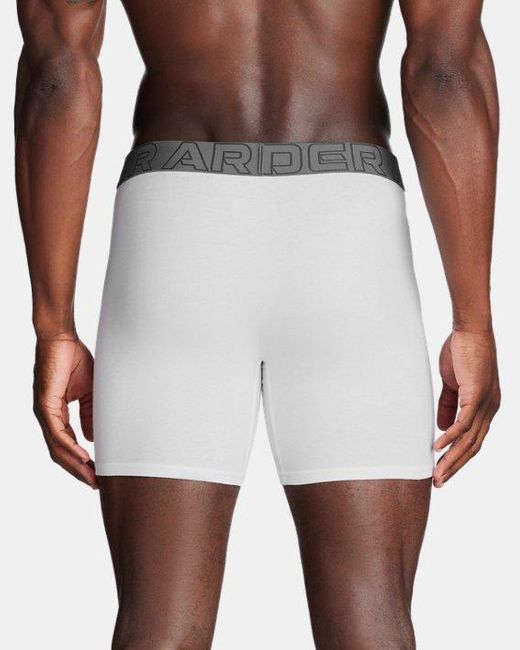 Under Armour Performance Baumwolle
Boxerjock (15 Cm) Im 3Er-Pack Für Herren Stahl in White für Herren