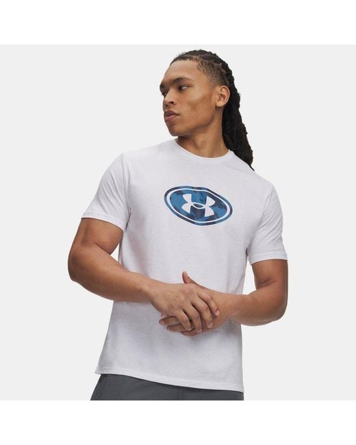 Under Armour White Ua Lockertag Print Short Sleeve for men