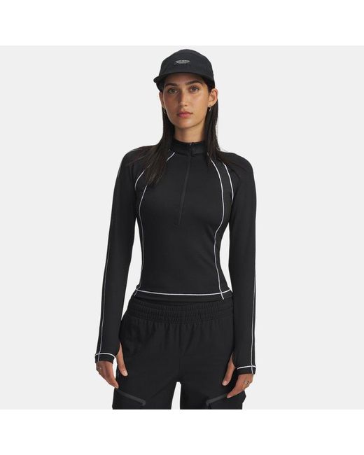 Under Armour Black Coldgear Textured ½ Zip Metallic