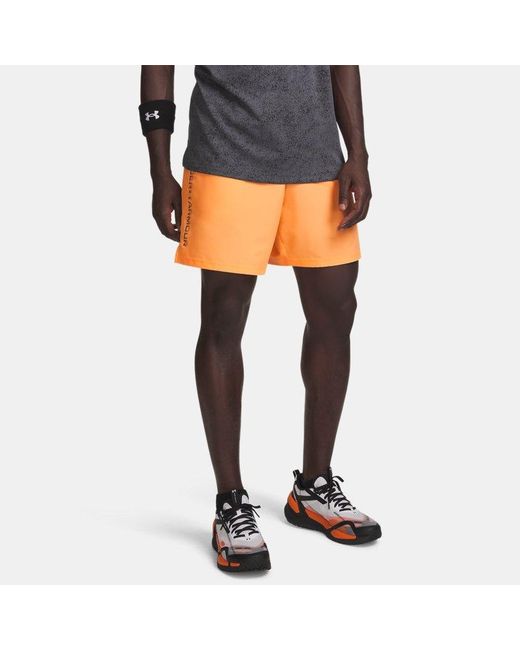 Under Armour Red Tech Woven Wordmark 8.25" Shorts Bloc Castlerock for men