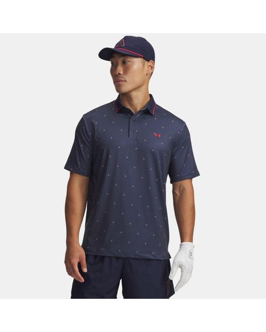 Under Armour Blue Drive Warning Polo Midnight Washed for men