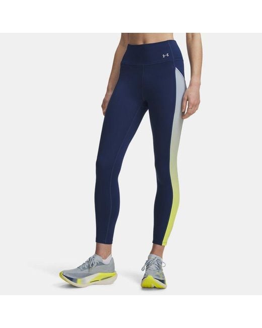 Under Armour Blue Velociti Printed Ankle Tights Blackout Flash Light Reflective