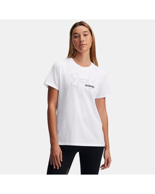 Maglia A Maniche Corte Rival Outline Da Donna Nero di Under Armour in White