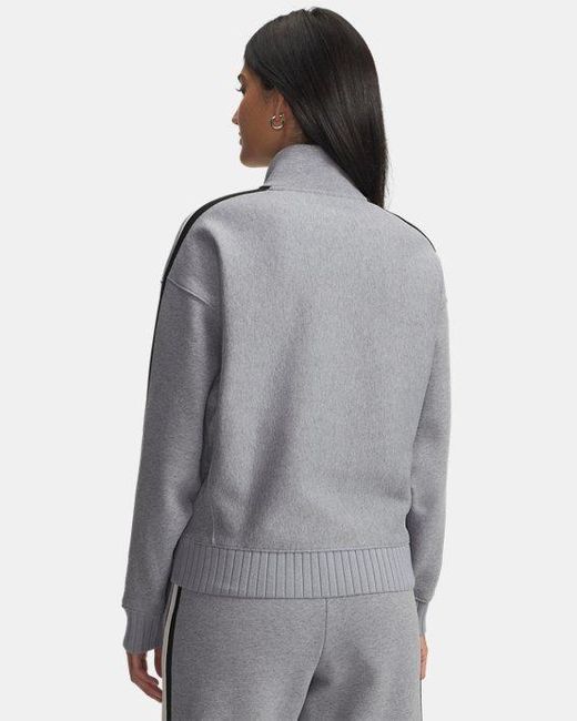 Sudadera Con Cremallera Icon Heavyweight Fleece Para Mujer Mod Medium Heather Blanco Under Armour de color Gray