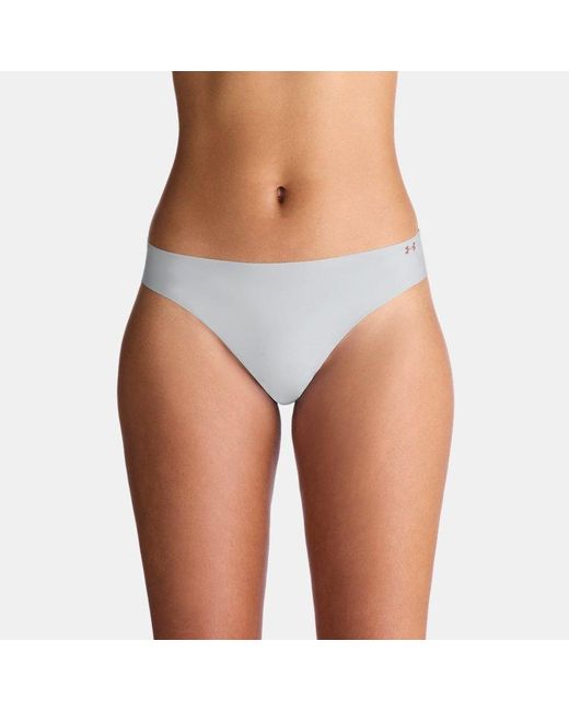 Under Armour Pure Stretch No Show Damesstring – Set Van 3 Halo Grijs Tourmaline Roze Mist in het White
